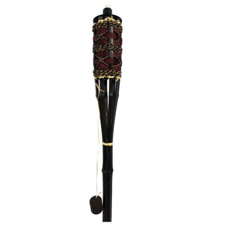 SEASONAL TRENDS Y2567 KONANI BAMBOO TORCH, 3.54 IN H, BAMBOO, FIBERGLASS, AND METAL, BLACK, BROWN, MAHOGANY FINISH